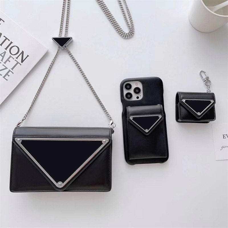 

3pcs Designer Phone Cases for iPhone 14 14pro 14plus 13 13pro 12 pro max Deluxe Fashion Leather Card Holder Luxury Phone Wallet Bags with Universal Headphone Case, White