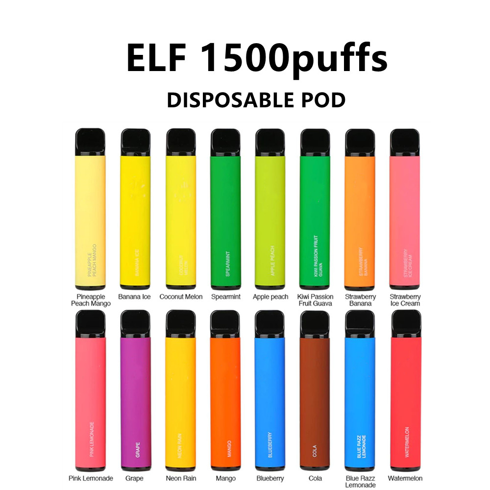 

Price includes VAT Elf Disposable electronic cigarette Pod Device bar 1500 puffs 850mAh Battery 4.8ml Prefilled Cartridge Vape Pen Vs Bang 6000 Elux Leegend