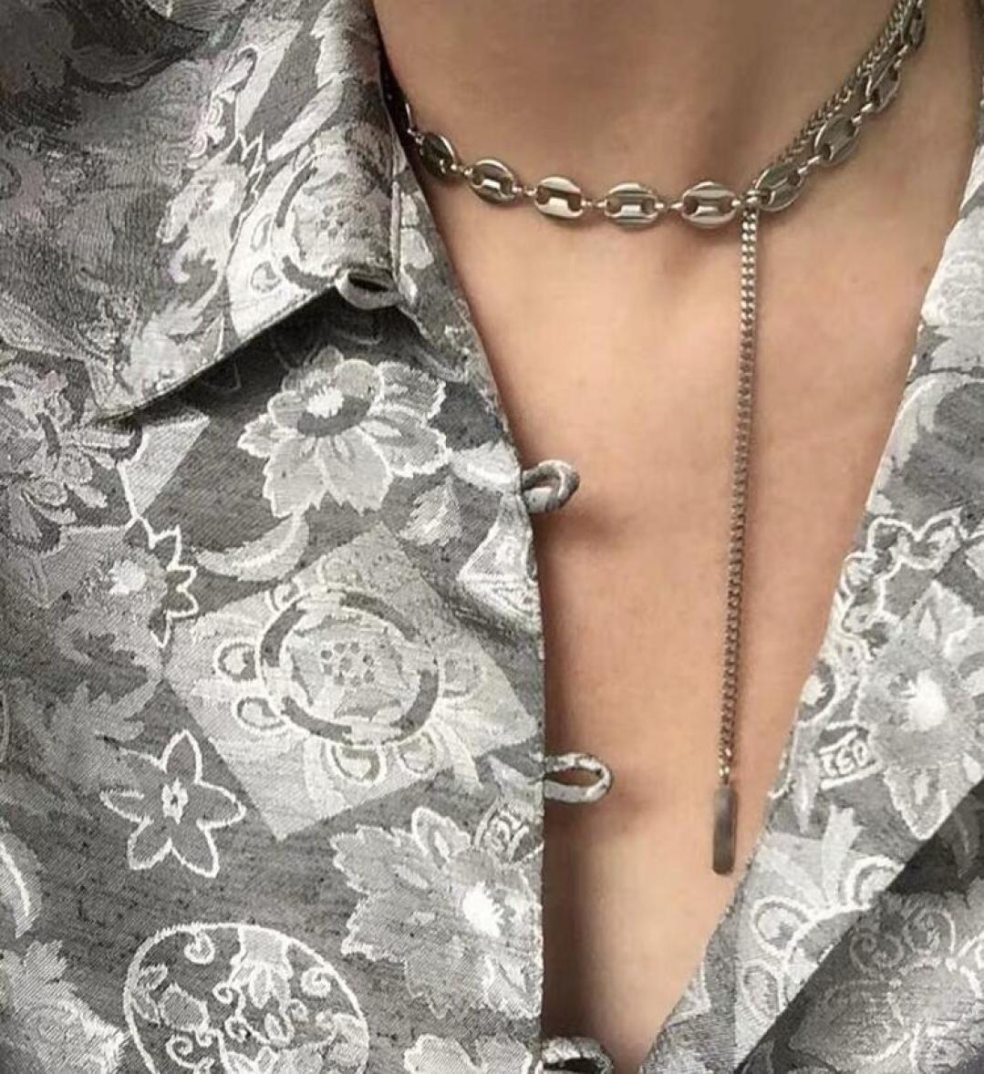 

Justine Clenquet Women039s Necklace 19 New ins Individual Metal Wind Chain Clavicle Chain3890467