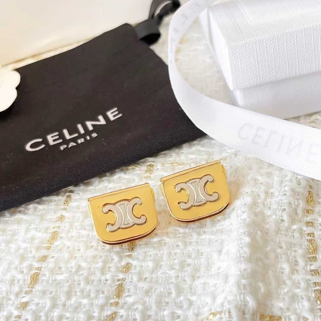 

Celiae earrings designer for women new autumn and winter product Triumphal Arch color 2022 High sense niche temperament gold square