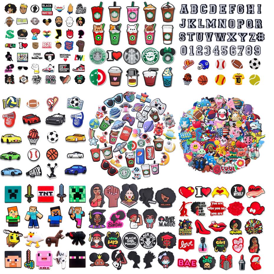 

Shoe Parts Accessories Shoes Charms For Croc Cool Pvc Sports Balls Race Car Cheerleading Mixed Clog Sandals Decoration Teen Men And Amawh
