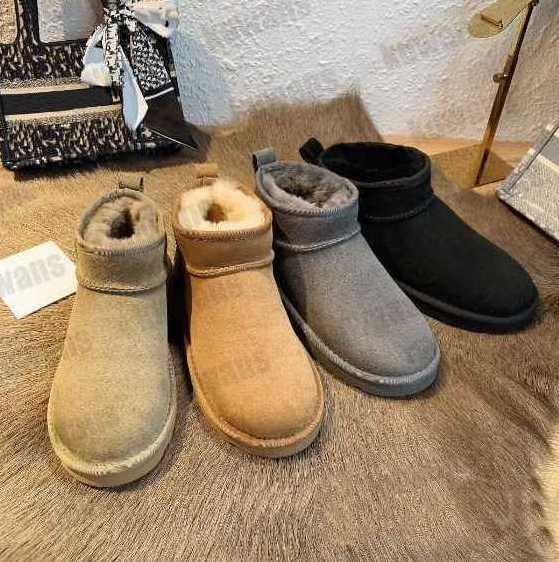 

Boots Women Classic Ultra Mini Boot Platform Chestnut Snow Matte Fur Suede Sheepskin Wool Comfort Winter Fall Designer Ankle Booties DFHFD21, Color 13
