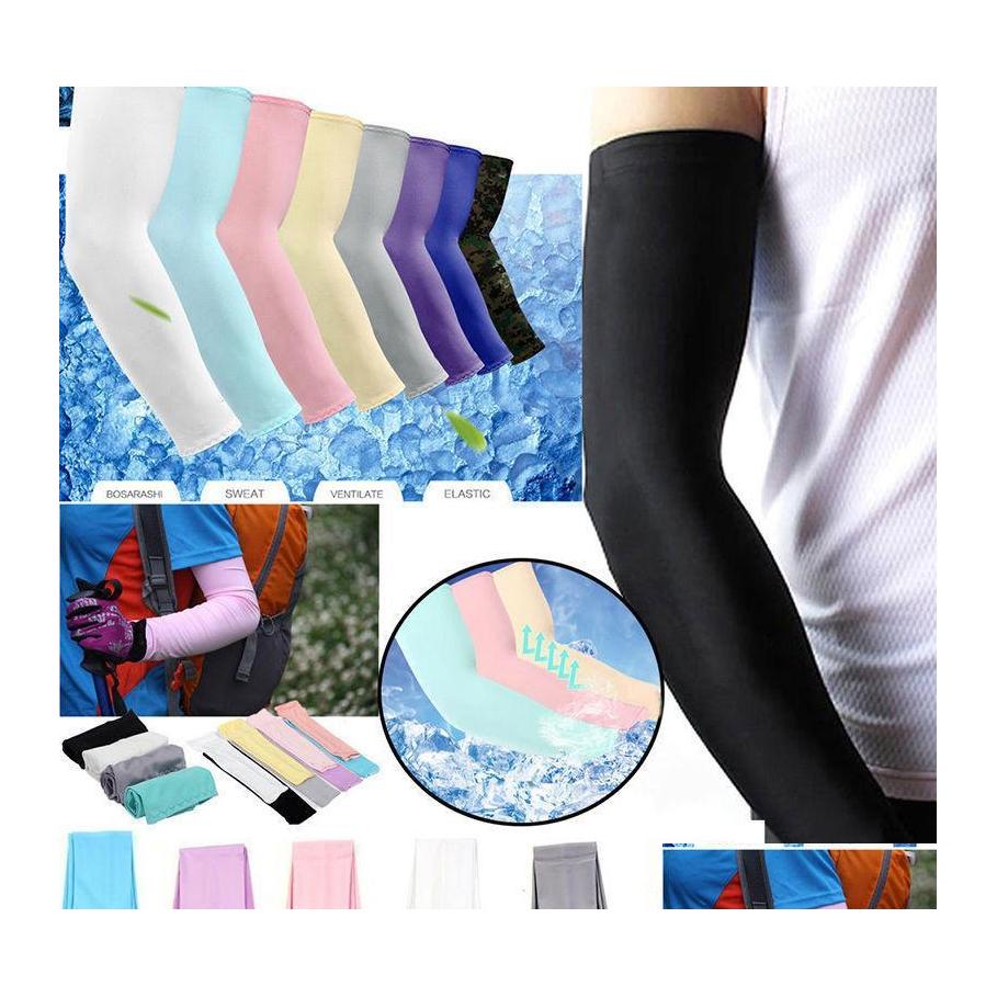 

Arm Leg Warmers Hicool Cooling Sleeves Unisex Sports Sun Block Anti Uv Protection Driving Sleeve Ers 2Pcs/Pair Mk608 Drop Delivery Otgby, Multi