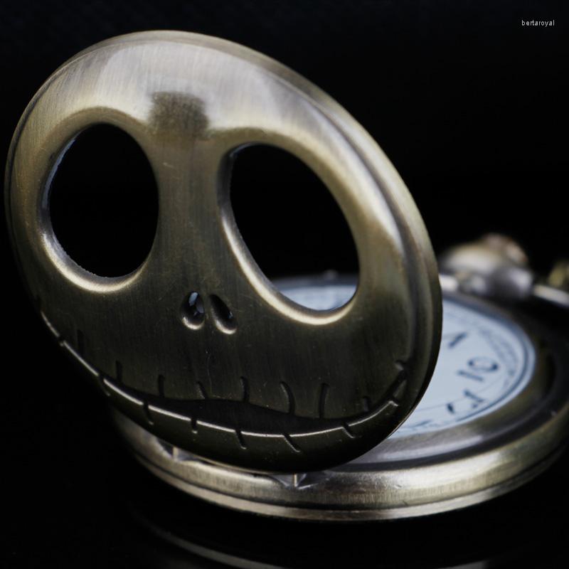 

Pocket Watches Antique Movie Theme Watch The Nightmare Before Christmas Men Kid Pendant Necklace Clock Fob, Bronze
