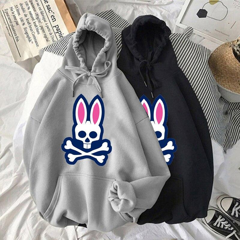 

Psycho Skeleton Bunny Letter Logo Print Women Hoodie Fall Winter Streetwear Men Sports Design Sweatshirt Top Harajuku Pullover, Nav blue