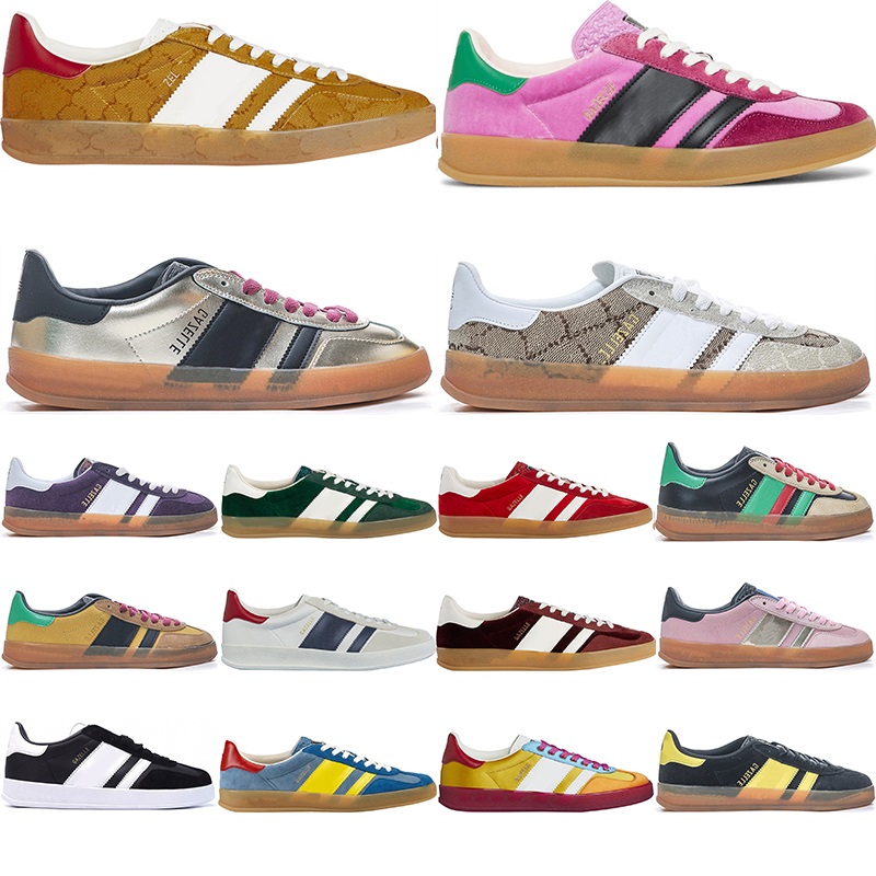 

XAD Running Shoes Gazelle Metallic Sliver Light Blue Suede Burgundy Velvet Pink taupe Leather Flats Mens Womens Sneakers Walking Trainers