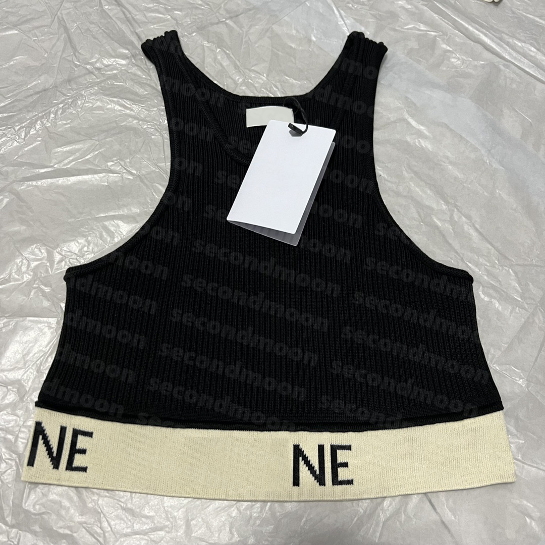 

Women Knits T Shirts Sport Cropped Top Designer Stripe Crop Tops Sexy Knitted Vest Woman Tees, 1#