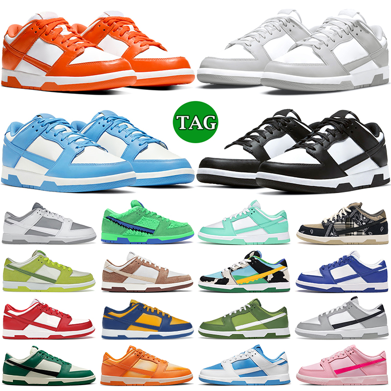 

2023 shoes for men women flat sneakers low Panda White Black Grey Fog UNC Syracuse Green Glow Chlorophyll Triple Pink StrangeLove GAI mens casual trainers, 111