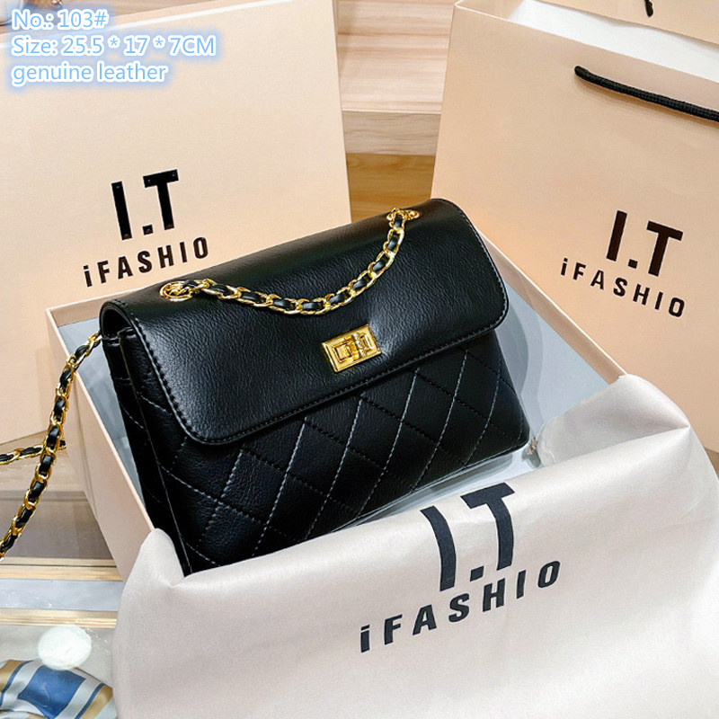 

Wholesale ladies shoulder bags 3 classic embossed leather retro handbag elegant gold buckle fashion chain bag large capacity double zipper mobile phone coin purse, Black3-103#