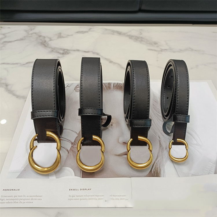 

Classic Men Women Leather Belts Double Letters Designer Waistbands Unisex Business Trousers Belt, Black