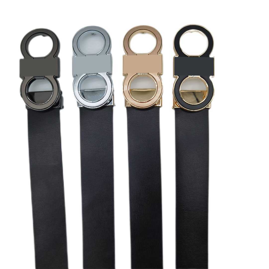 

Fashion mens designer belts women men casual letters smooth button printed lychee pattern belt jeans dress belt multiple styles, Black