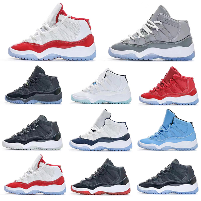 

2023 Bred 11S Kids Basketball Shoes Gym Black White Infant Children Toddler Gamma Blue Concord Sneakers Cool Grey Boys Girls Sneakers Space Jam EUR 28-35