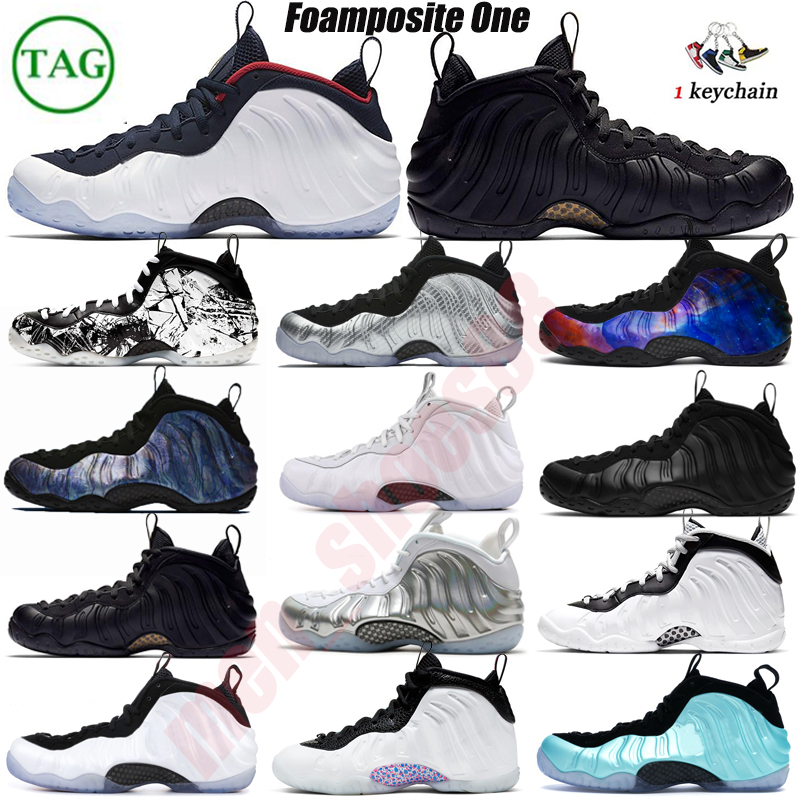 

New basketball shoes Foamposite One men women Olympic Particle Beige Sequoia Shattered Backboard Silver Surfer XX QS Alternate sports trainer with box, Silver surfer 40-47