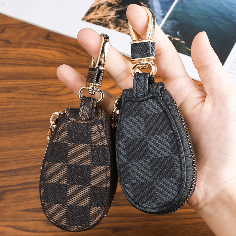 

Key Case Women's Cute Multi-Functional Mini and Simple Large Capacity Men's Zipper Home Car Keychain, Aspic