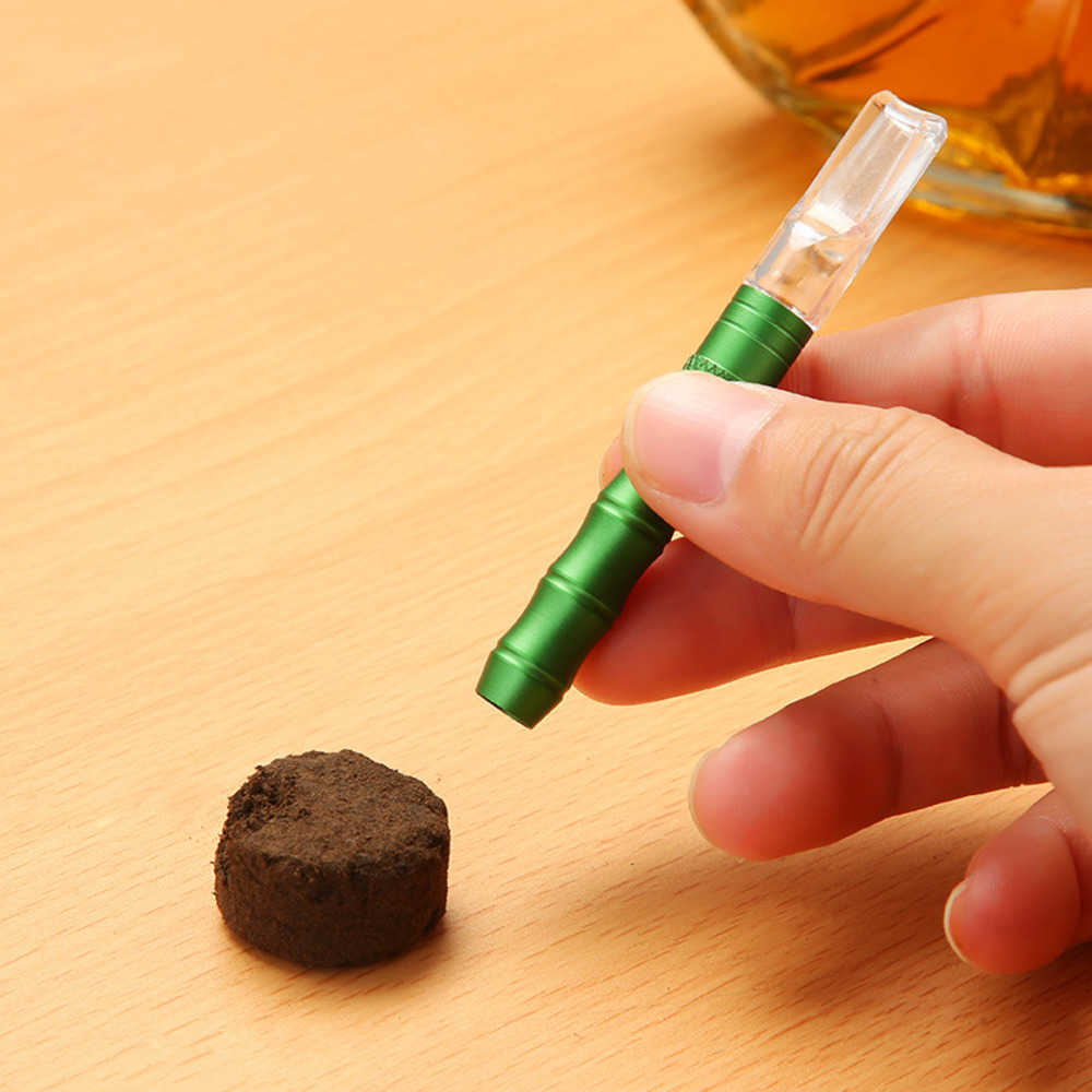 

Mini Hand Metal Pipe aluminum alloy Disposable smoking pipe for Tobacco Bamboo shape smoke accessories wholesale China