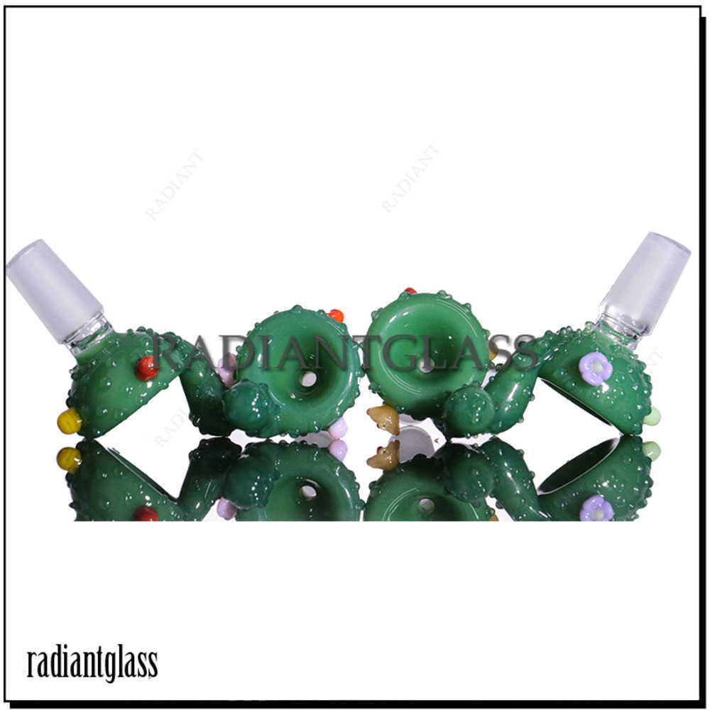 

Smoking Cactus shape glass bowl rasta colorful tobacco dry herb bowls for glass bong water pipes wholesale china