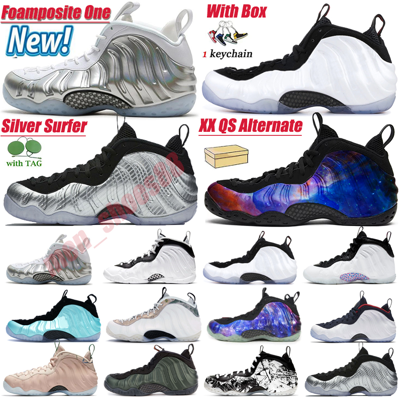 

With box Men Women Basketball Shoes Foamposite One Island Green XX QS Alternate Sequoia Chrome Slive Anthracite Mens Trainer Sport Sneakers EUR 40-47, Olympic 40-47