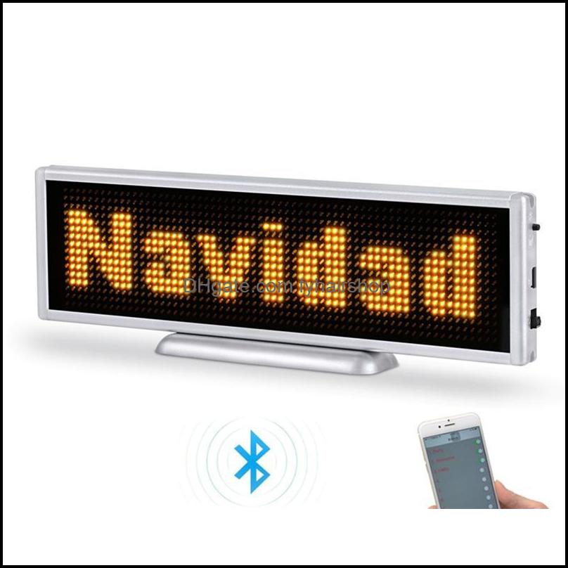 p3 bluetooth rechargeable led sign 16x64 pixels programable scrolling display panel for store desktop or hanging led sign