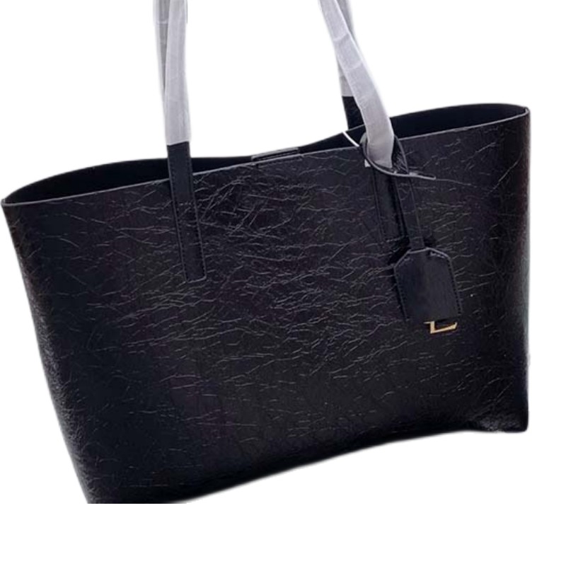 

Shoulder bags tote bag designer bags large capacity one factory store single female handbags plain hand shoulders explosive models Christmas, Black