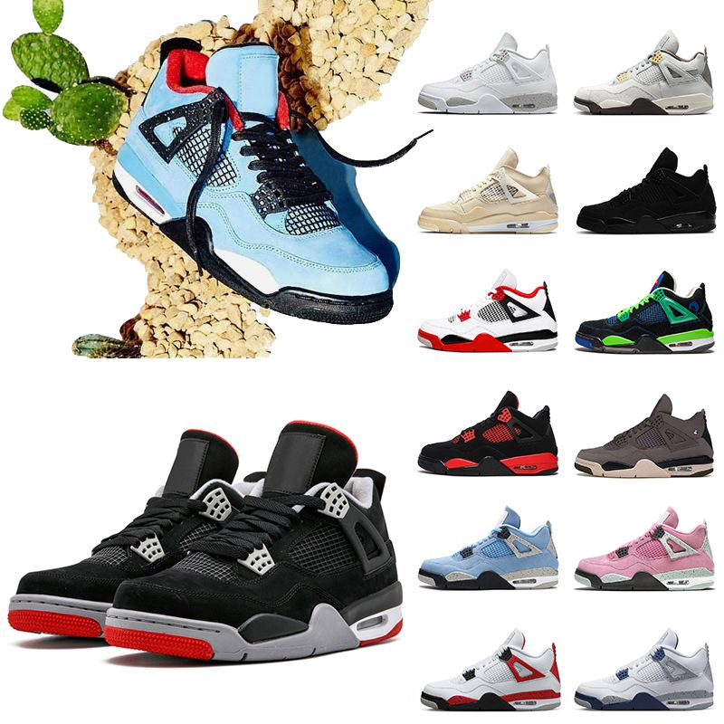 

Bred 4 4s Mens shoes Jumpman A Ma Maniere Photon Dust Red Cement Sail White Oreo Black Cat University Blue Midnight Navy Military Men Women, C14 university pink 36-47