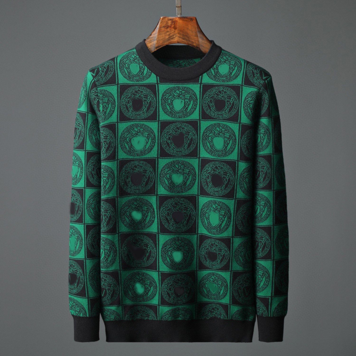 

2023Legendary Paul Autumn/Winter cardigan Men's turtleneck sweater thick warm base plaid casual men's winter wear, Blue