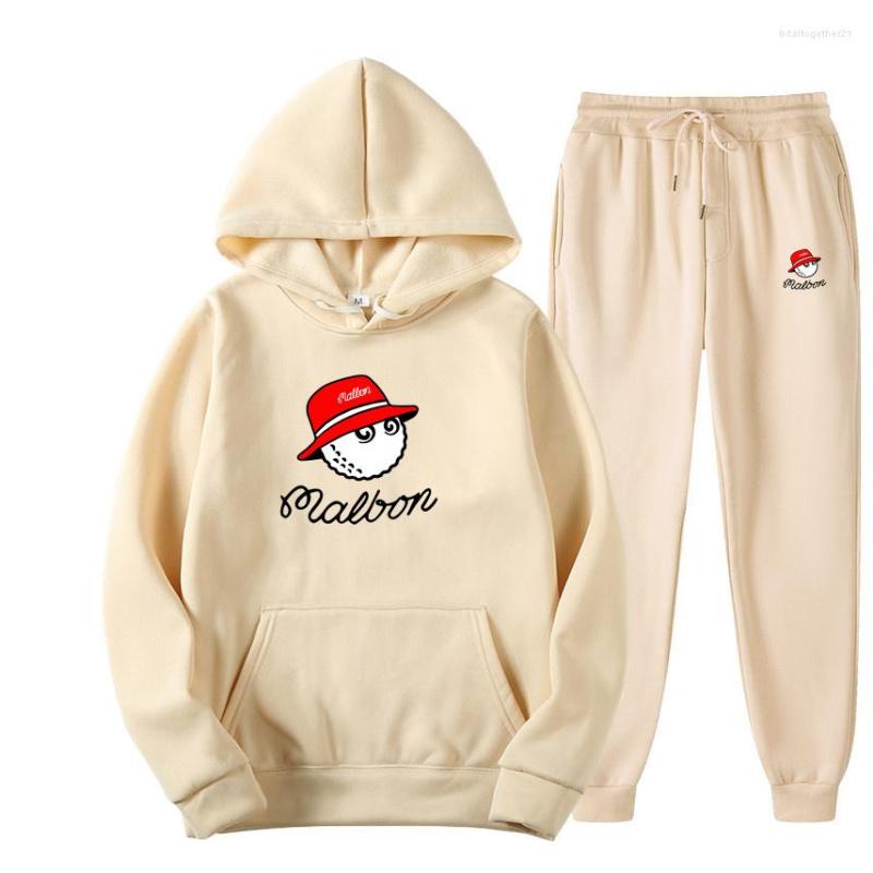 

Men's Tracksuits Malbon Golf 2022 Sportswear Men's Warm Two Piece Loose Hooded Sweater Pants Set Jogging S-3XL, Photo color11