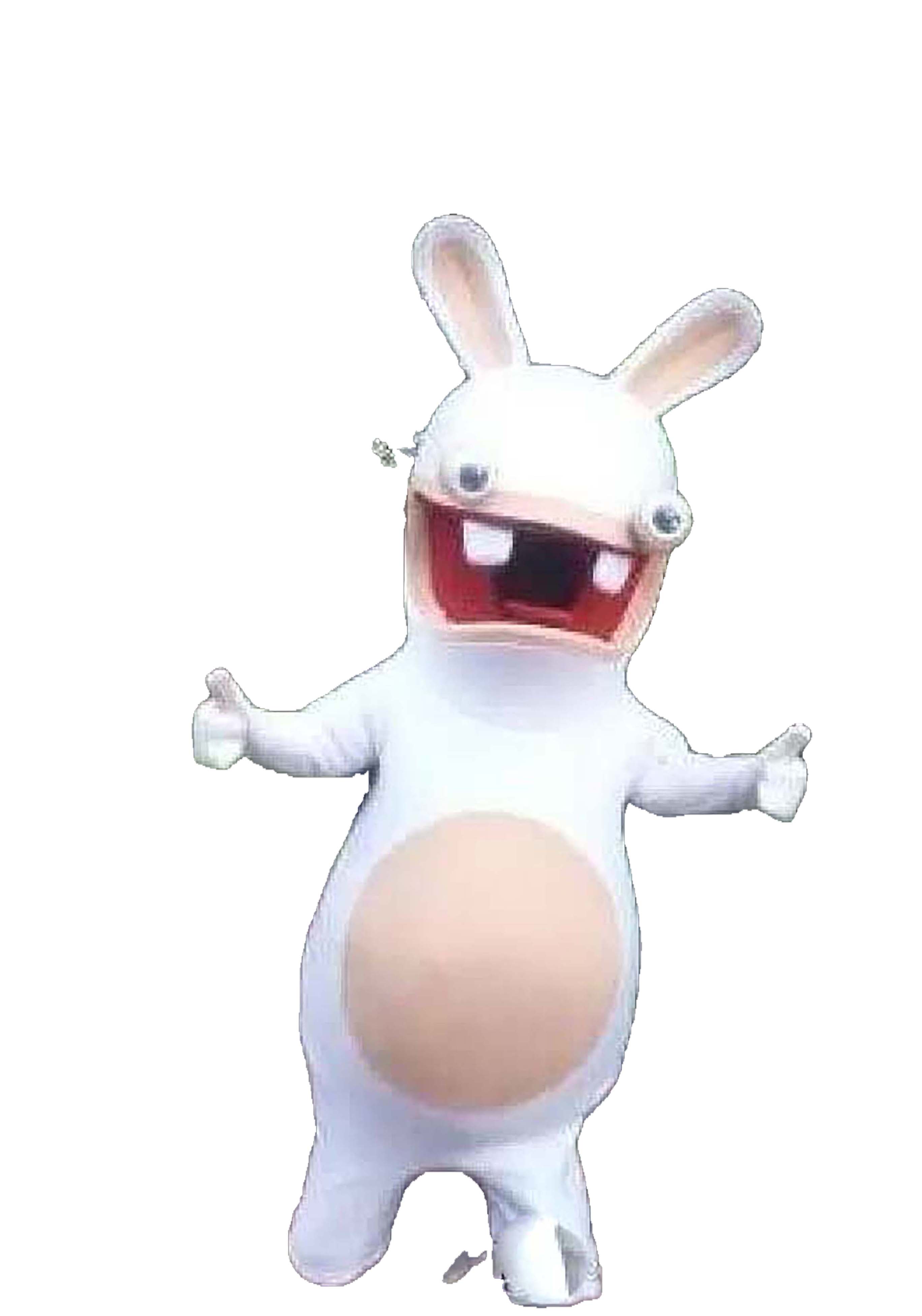 

Halloween Rayman Raving Rabbids Mascot Costume Adult Cartoon Character Advertisement Public halloween outdoor decorations, As pic