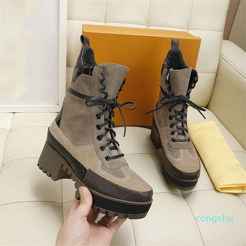 

Fashion Boots Louiseity Casual Men Women Luxury Design Winter Warm Heel Snow Leather Thick soled Sock Boots Viutonity 08-03