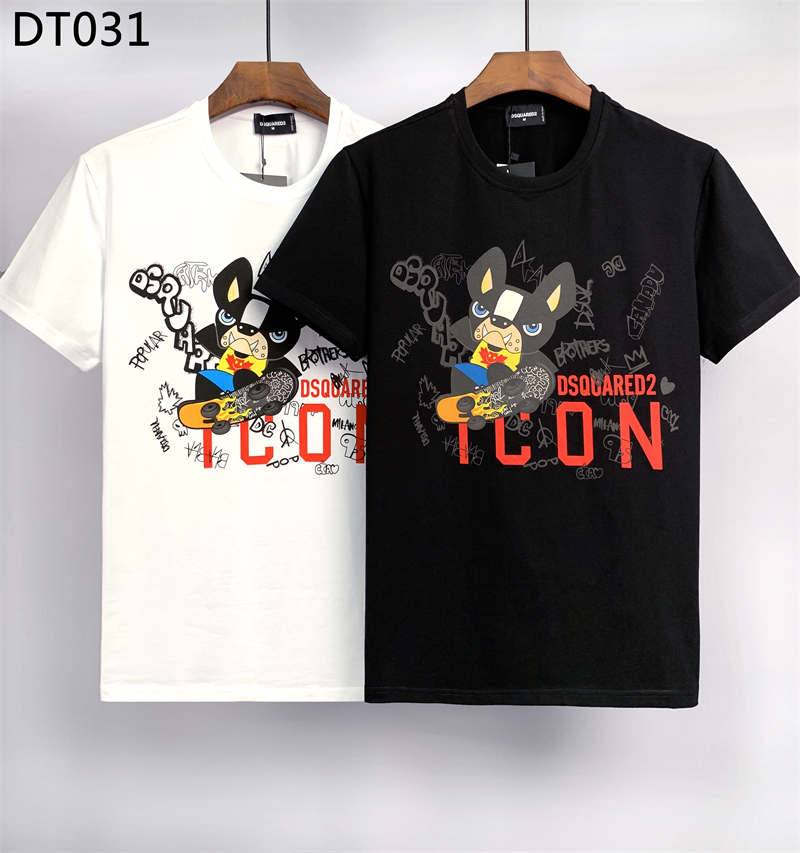 

2022 23ss Summer New D2 White T-Shirts tees Luxury Designer Dsquare O-Neck Short Sleeve Men's Clothing dsquared2 2#DT031