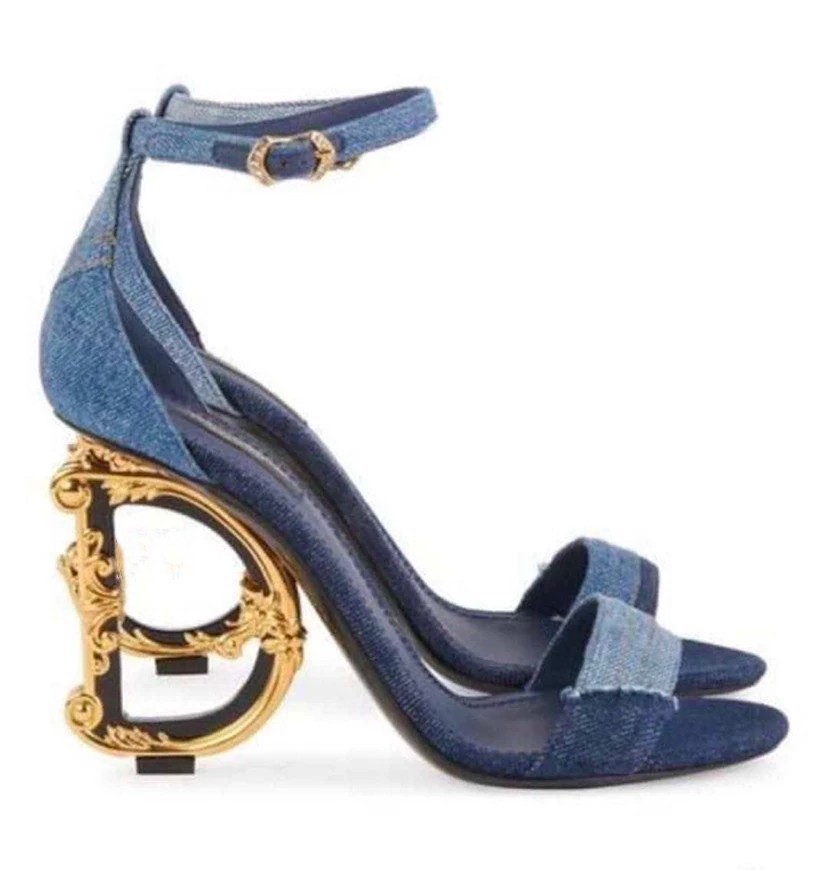 Sandales de marque classique chaussures à talons hauts pour femmes sandales à talons avec lettres de Style Vintage