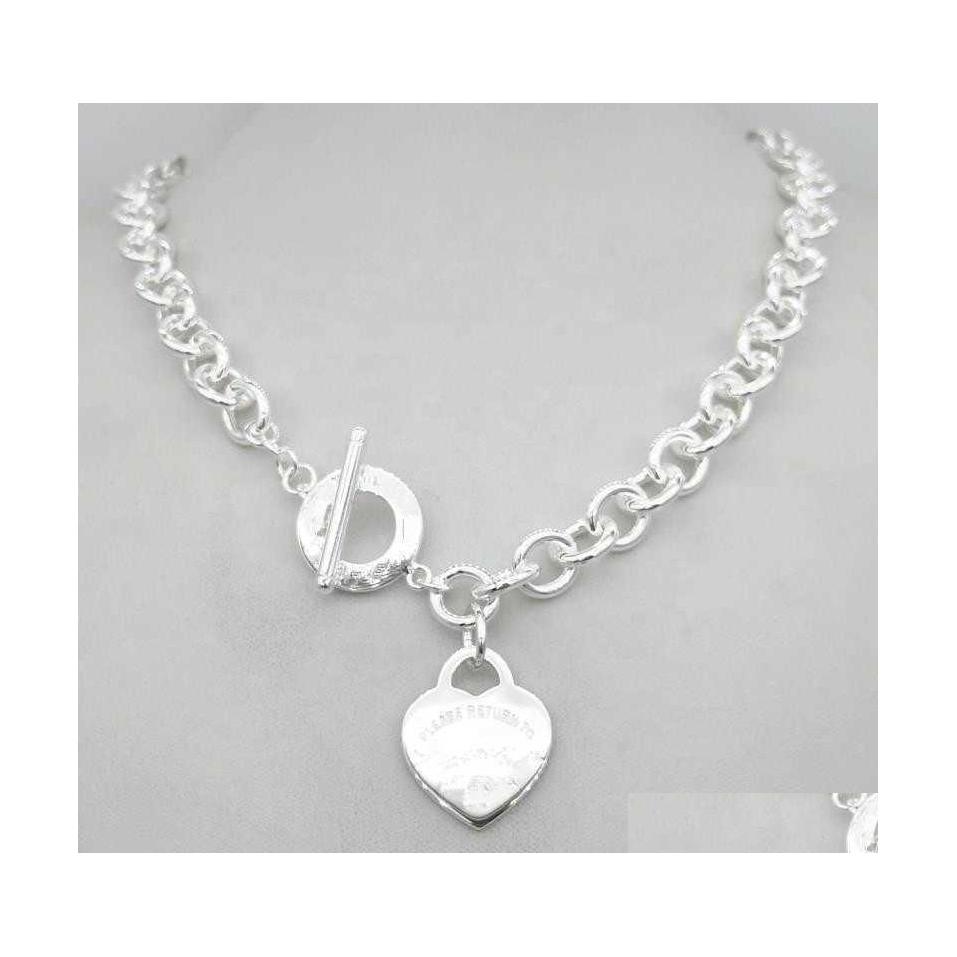 

Pendant Necklaces Design Man Women Fashion Necklace Chain S925 Sterling Sier Key Return To Heart Love Brand Charm With Box Drop Deli Dhp7W