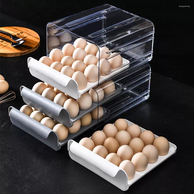 

Storage Bottles Egg Box Drawer-Type Refrigerator Food Kitchen Accessories Organizer Fresh Stackable Vegetable Holder