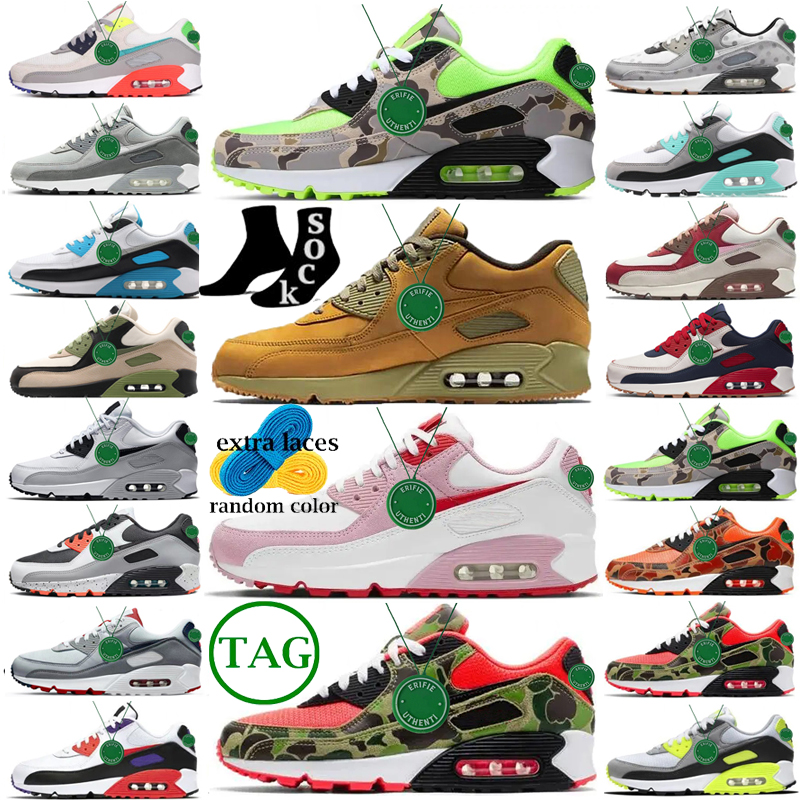 5A-High quality Max OG 90 running shoes cushion 90s light bordeaux essential triple white black surplus wolf grey laser blue camo infrared