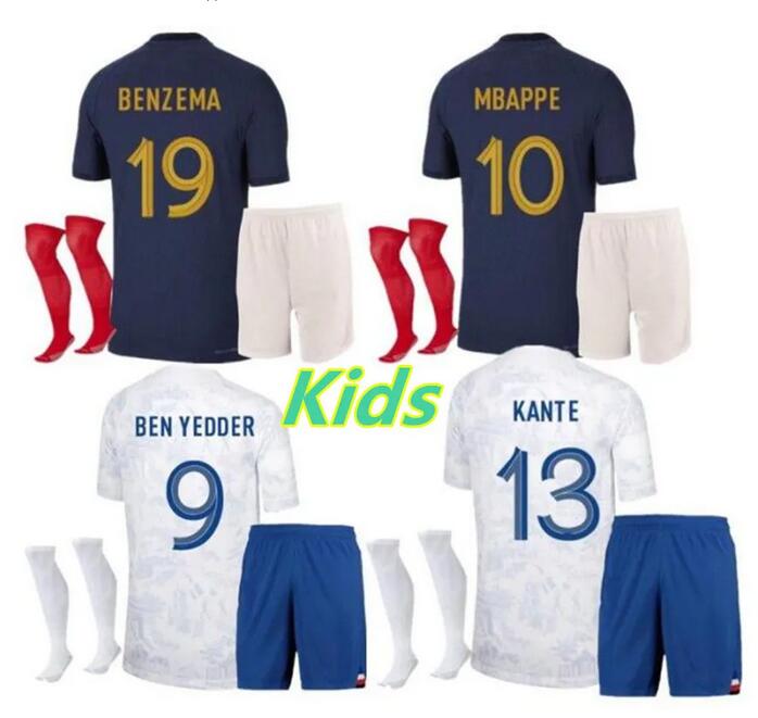 

French club Full Sets kids 2022 BENZEMA soccer jersey 2023 MBAPPE GRIEZMANN SALIBA COMAN PAVARD KANTE enfants Maillot de foot equipe Maillots