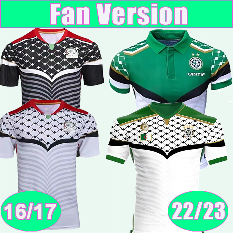 

22 23 Palestine National Team Mens Soccer Jerseys 2016 2017 Home White Away Black Football Shirts Uniforms, Qm10777 16 17 home no patch