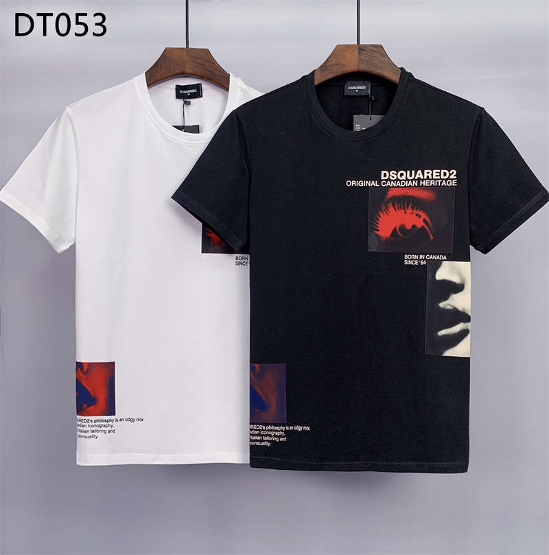 

2022 23ss Summer New D2 White T-Shirts tees Luxury Designer Dsquare O-Neck Short Sleeve Men's Clothing dsquared2 2#DT053