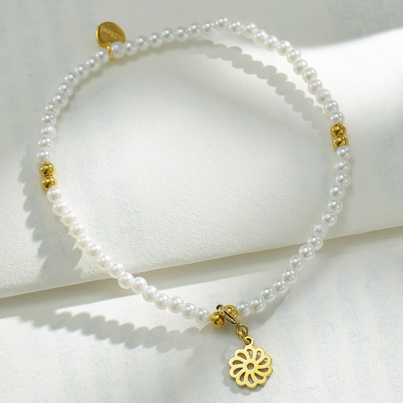 

Fashionable simplicity style 14k gold beaded hollowed out flower eyes sun pendant bracelet designer bracelets for women jewelry love bangle custom chain luxurious