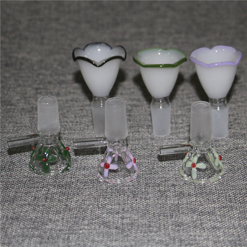 

Glass screen bowls 14mm and 18mm male flower glass bowl mix colors smoking bong accessories
