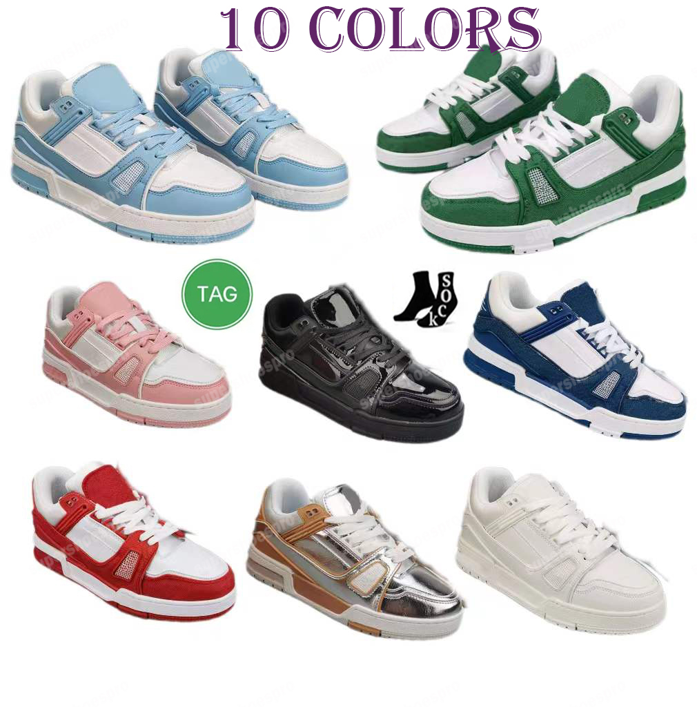 

Designer Shoes Luxury Trainer Sneakers Men Casual Shoe Low Top Trainers Platform Black White Panda Fashion Patent Leather Rubber Sloe Outdoor Eur 36-45