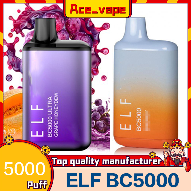 

Authentic Code bang Elf BC5000 ultra E Cigarettes Disposable bar BC 5000 puff 50 flavors 13ml MESH Coil Pods 650mah Recharged Battery Vapes Box VS Crystal Legend