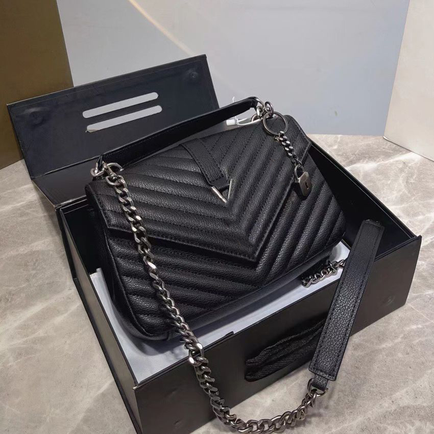 

2023 Designer bag Shoulder Women Bags Handbags Bags tote bagg black calfskin classic diagonal stripes quilted chains gifts wholesale, 05-24cm