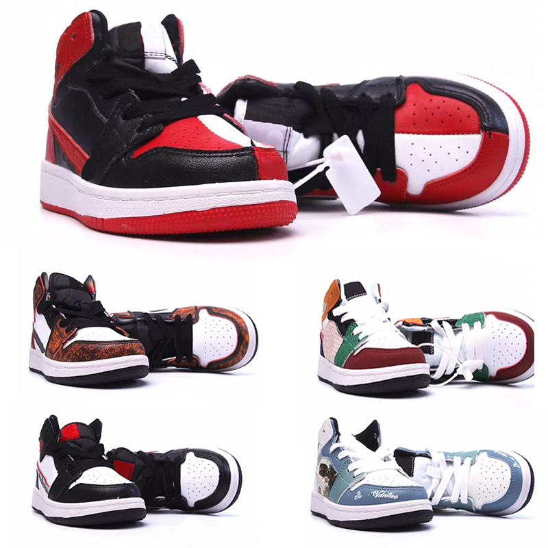 

Kids Jumpman 1 Basketball shoes OG High 1S OG Chicago Toddler Homage to Home Sport Designer Little toddlers Infants Sneakers Trainers