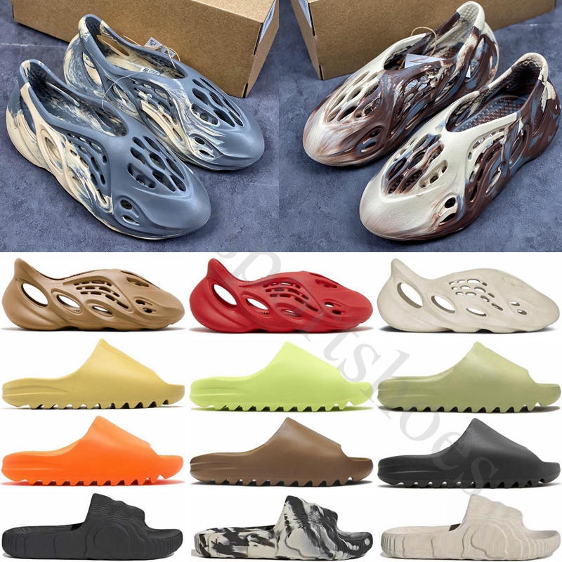 Sandales de Designer pour Hommes Mousse Runner Diapositives Onyx Os Résine Désert Sable Pantoufles Mx Lune Gris Brume Ararat Pantoufle Mousse Cou