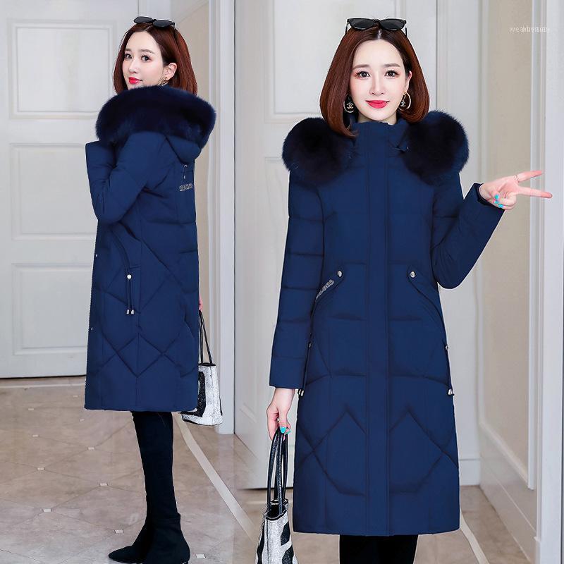 

Women's Down & Parkas Big Fur Collar Hooded Parka Extra Large Size Loose Middle Winter Coat Jacket 2051, Khaki