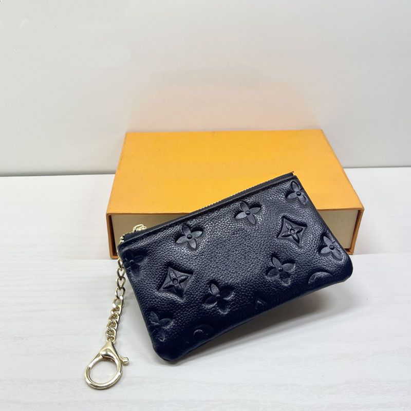 

HH KEY POUCH POCHETTE Coin Purse Wallet Black Embossing CLES Designer Fashion Womens Men Ring Credit Card Holder Mini Bag Charm Accessories M62650, #12