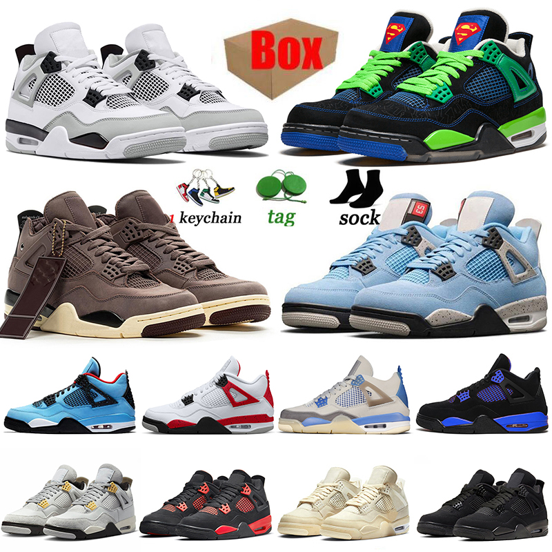 

4 4s VI Men Jumpman Women Basketball Shoes Size Us 13 Doernbecher Off Red Cement Cactus Jack White Travis Military Black Cat Sneakers, Color#35 black canvas 40-47