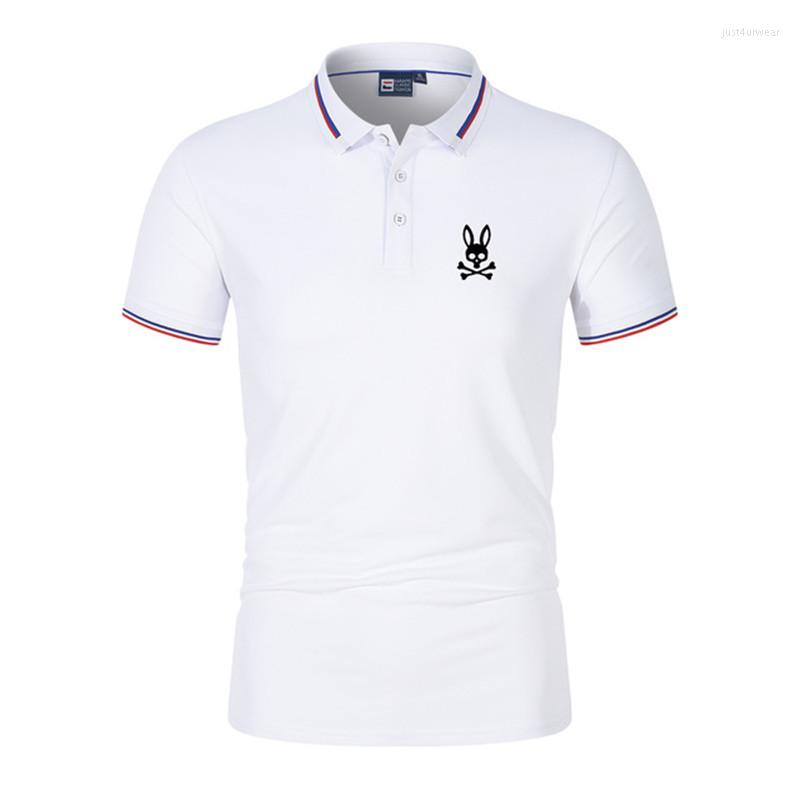 

Micro Standard Ghost Rabbit Print Polo Shirt Men Summer Cotton T-shirt Lapel Short Sleeve Fashion