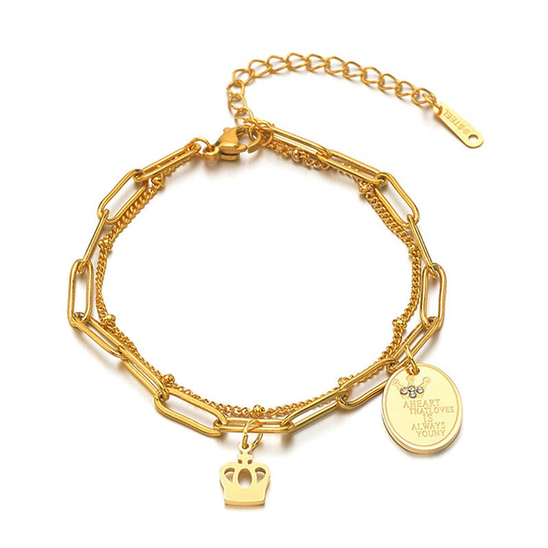 

INS simple Crown round brand creative personality bracelet designer bracelets for men love bangle channel jewelry chain schmuck woman jewellery women schmuck link