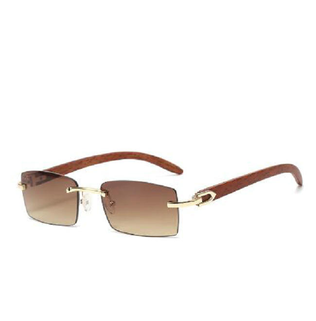 

Luxury 2022 New Sunglasses men Fashion Glasses Wood Frame Sunglass Women Rimless Eyewear Frame Sunglasses