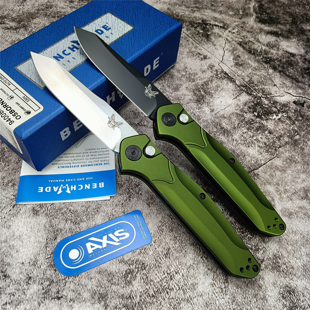

Benchmade 940 9400 Osborne Family Automatic Folding Knife Axis S30V Reverse Tanto Blade Aluminum Handles EDC Outdoor Combat Survival Pocket Knives